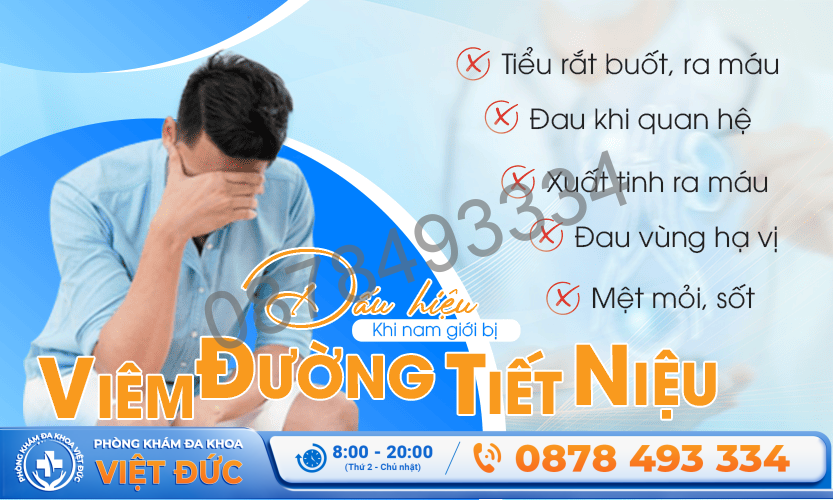Phòng khám Việt Đức Bắc Ninh 14 Dấu hiệu viêm đường tiết niệu ở nam giới